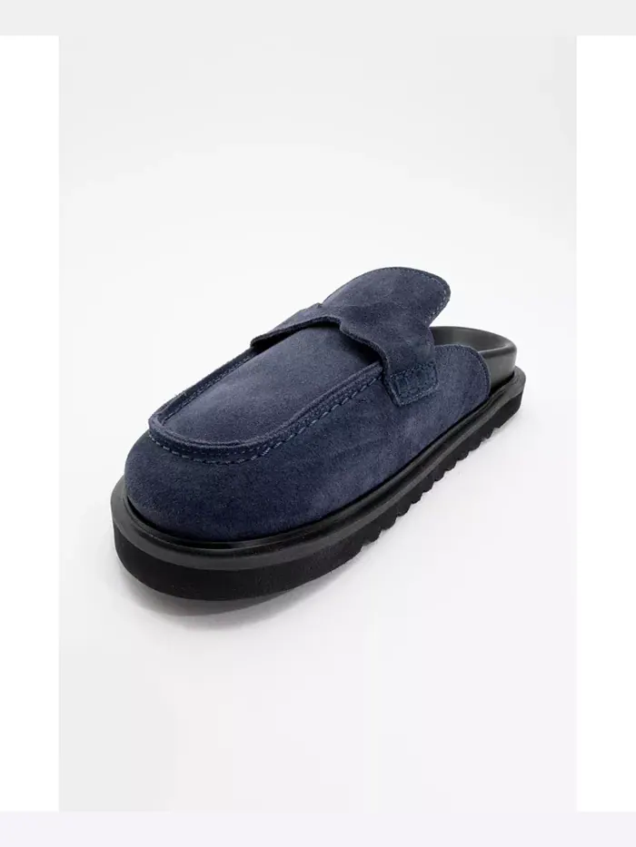 Женские кожаные клоги Laven из замши Forever & Always Shoes — изображение 3 из 3, темно-синий