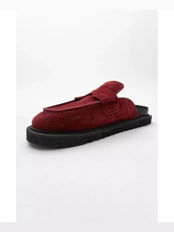 Женские кожаные клоги Laven из замши Forever & Always Shoes — изображение 5 из 5, бордовый