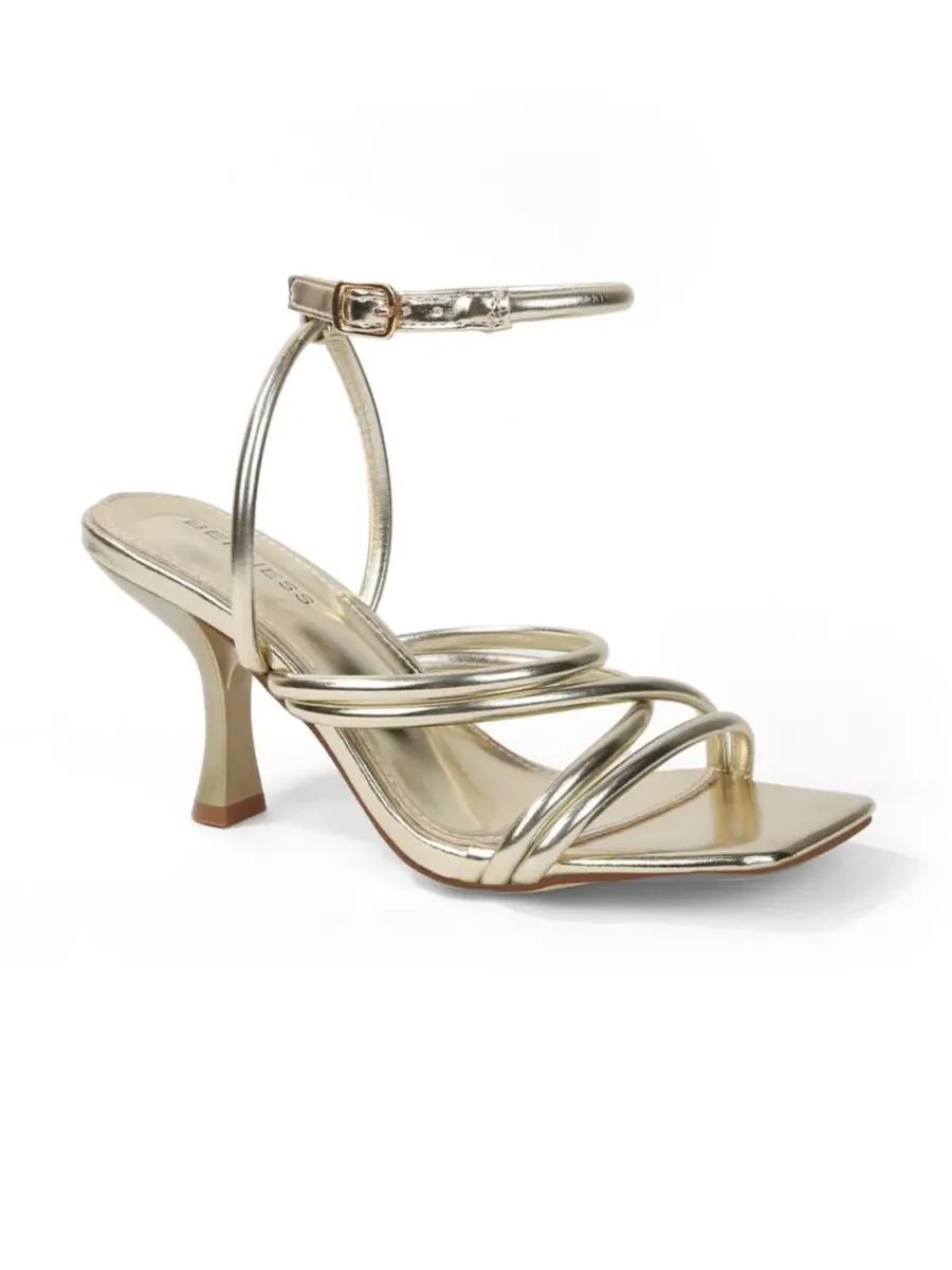Босоножки на каблуке с трубчатыми ремешками Jamie Tubular Strap Heeled Sandals BERNESS