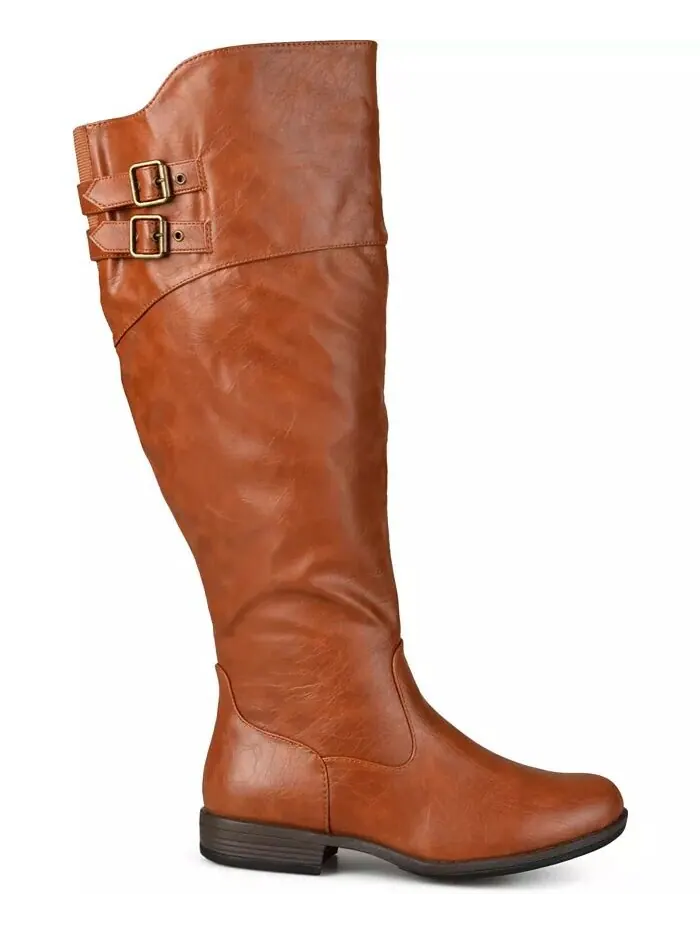 Женские сапоги Tori Extra Wide Calf с высокими коленями для верховой езды Journee Collection — изображение 2 из 5, орех