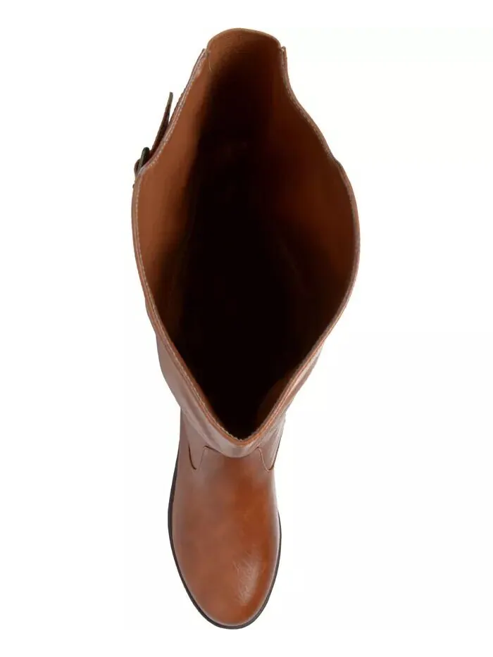 Женские сапоги Tori Extra Wide Calf с высокими коленями для верховой езды Journee Collection — изображение 4 из 5, орех