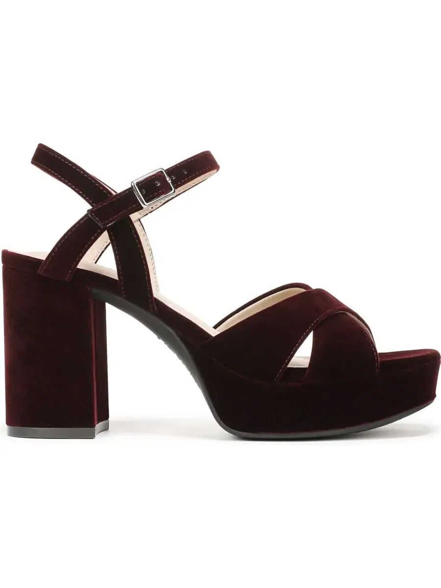 Босоножки на платформе с открытым носком LifeStride, Chocolate Plum Velvet — изображение 2 из 5