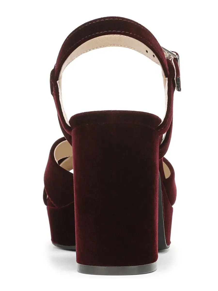 Босоножки на платформе с открытым носком LifeStride, Chocolate Plum Velvet — изображение 3 из 5