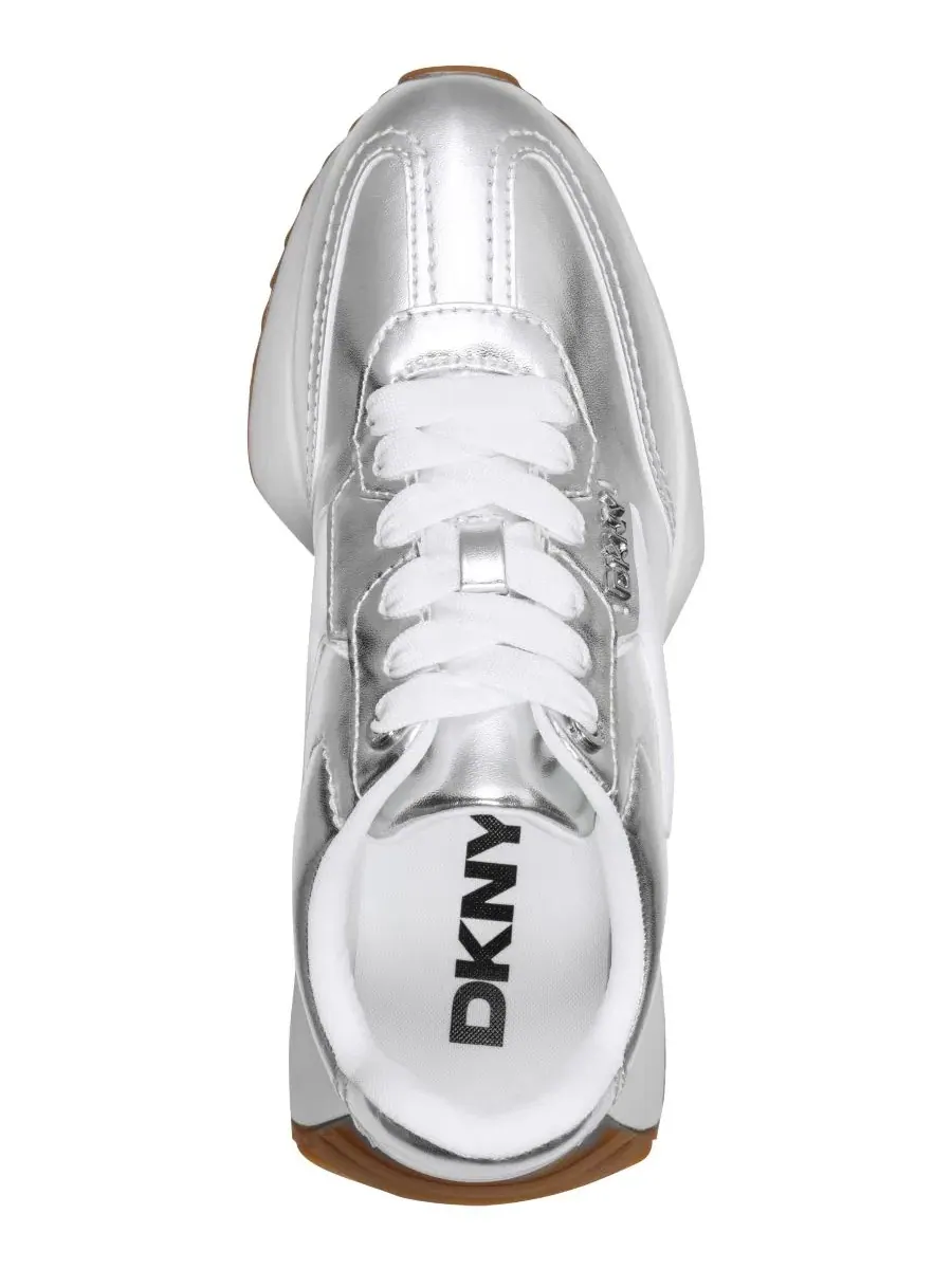 Кроссовки на шнуровке Nicky DKNY — изображение 4 из 5, серебристый/белый