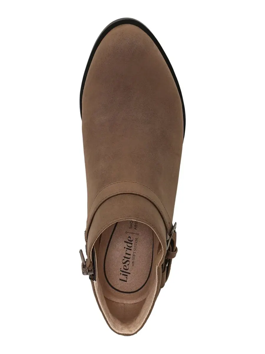 Женские ботильоны на низком каблуке с миндальным мысом, модель Ada LifeStride, Dark Taupe Faux — изображение 4 из 5