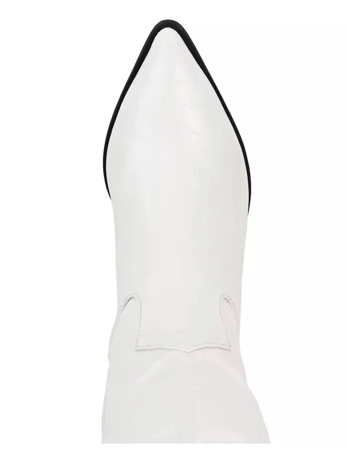 Женские сапоги Therese Extra Wide Calf на блочном каблуке до колена Journee Collection — изображение 4 из 6, кость