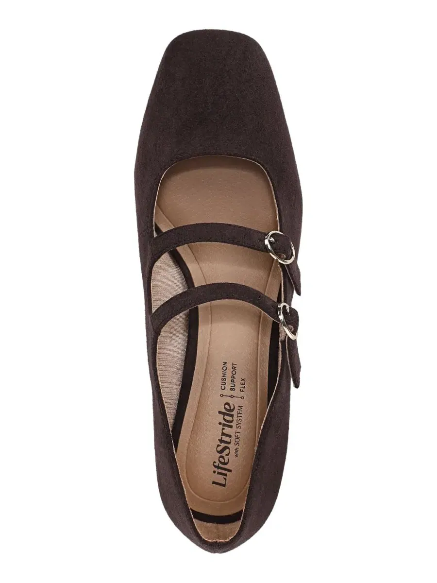 Туфли-лодочки Claudette Mary Jane с блок-каблуком LifeStride, Dark Chocolate Microsuede — изображение 4 из 5