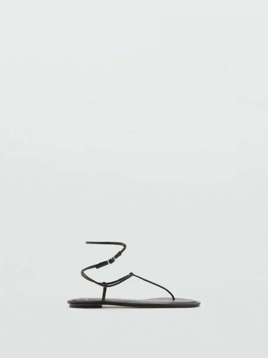 Женские босоножки с ремешками, модель Flat Strappy Sandals MANGO — изображение 5 из 5, шоколад