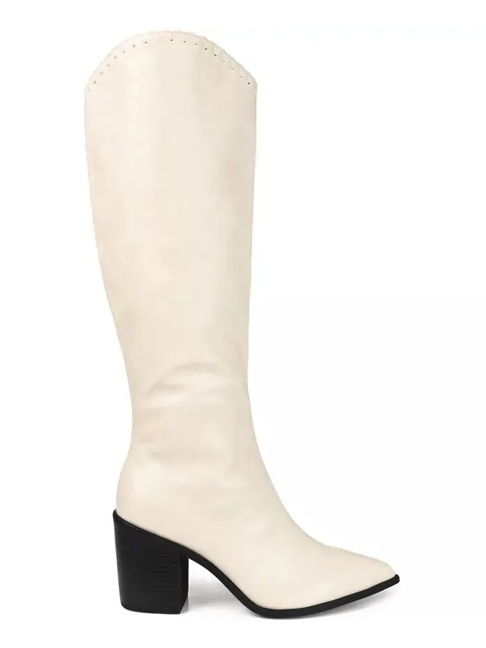 Женские сапоги Daria Extra Wide Calf Western Journee Collection — изображение 2 из 9, кость