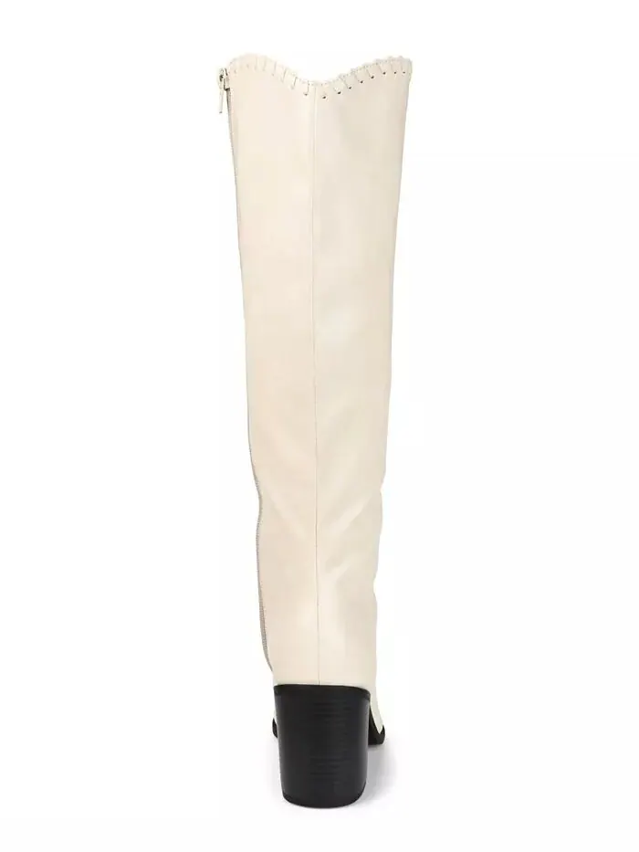 Женские сапоги Daria Extra Wide Calf Western Journee Collection — изображение 3 из 9, кость