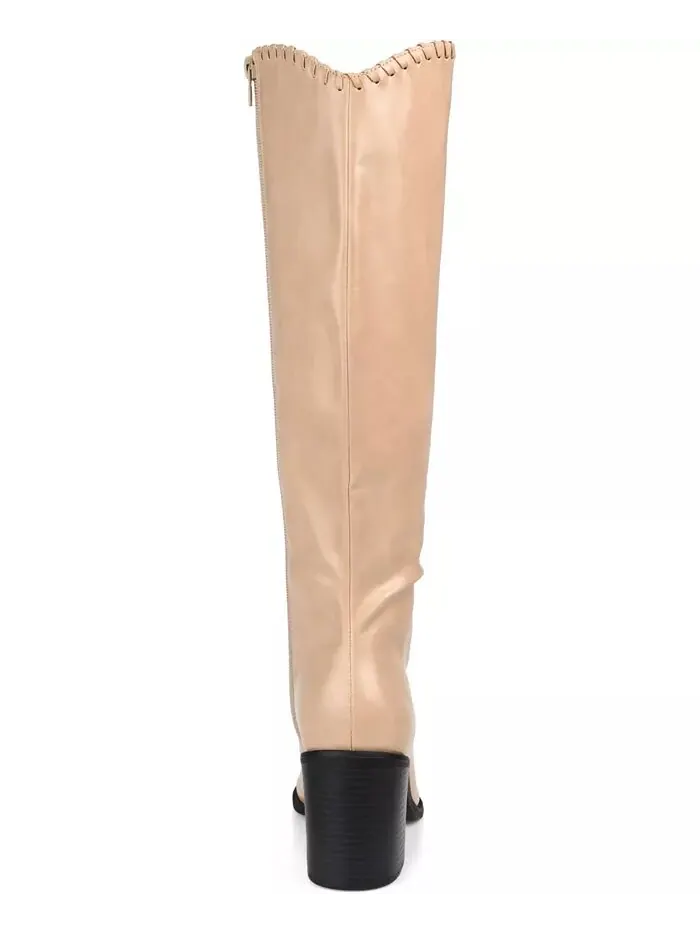 Женские сапоги Daria Extra Wide Calf Western Journee Collection — изображение 3 из 5, бежевый
