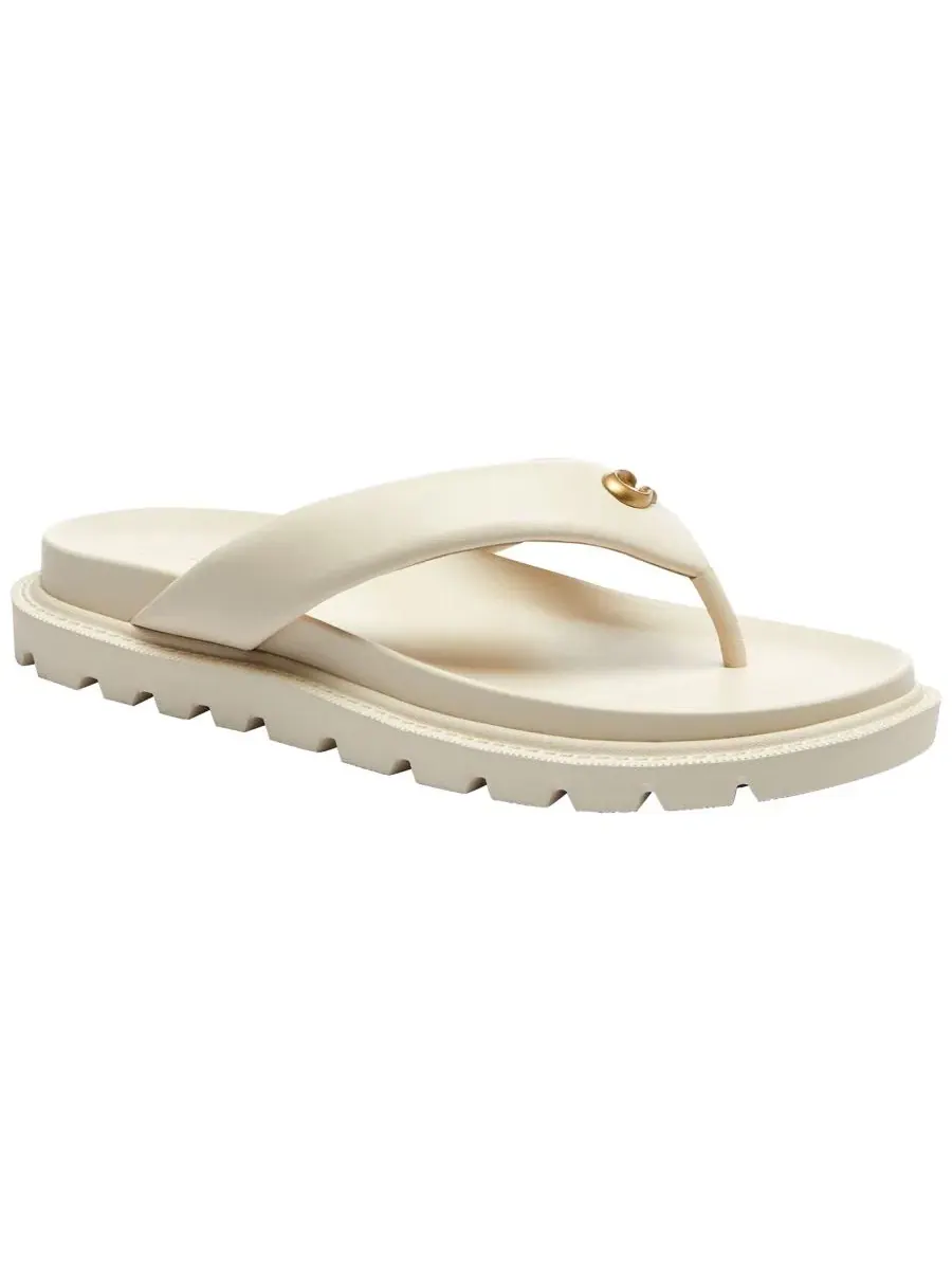 Сандалии-вьетнамки Brynn Thong Slip-On COACH, Chalk Leather