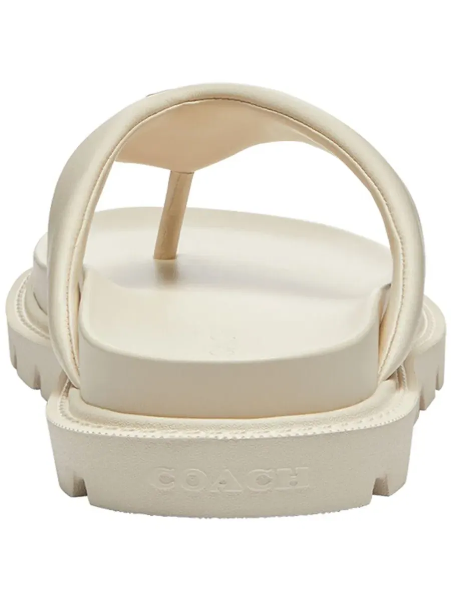 Сандалии-вьетнамки Brynn Thong Slip-On COACH, Chalk Leather — изображение 3 из 5