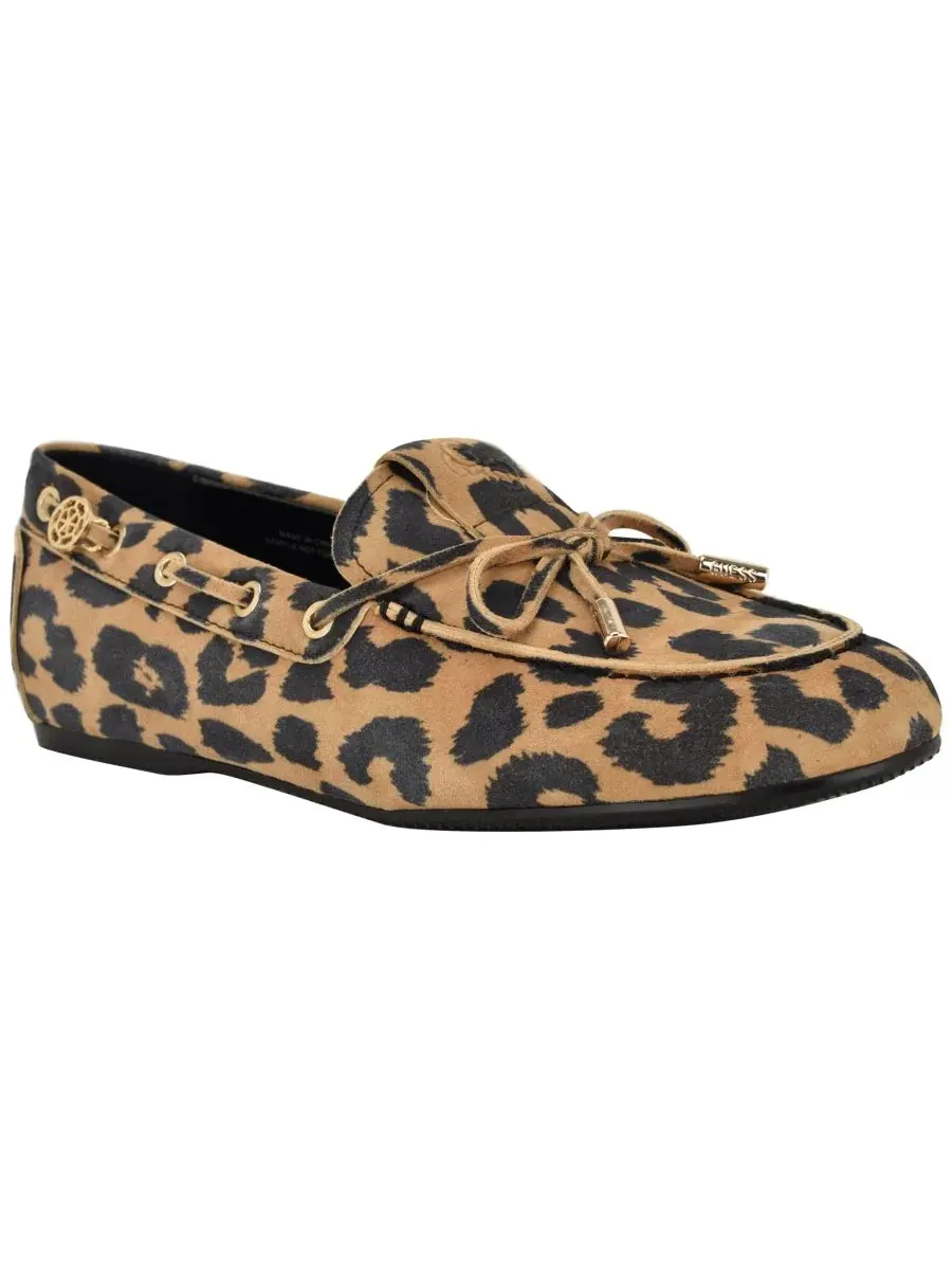Женские лоферы Aisha из мягкой замши GUESS, леопард suede