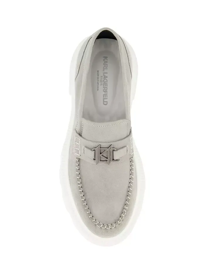 Мужские мокасины KL Bit из замши White Label KARL LAGERFELD PARIS — изображение 4 из 9, серый
