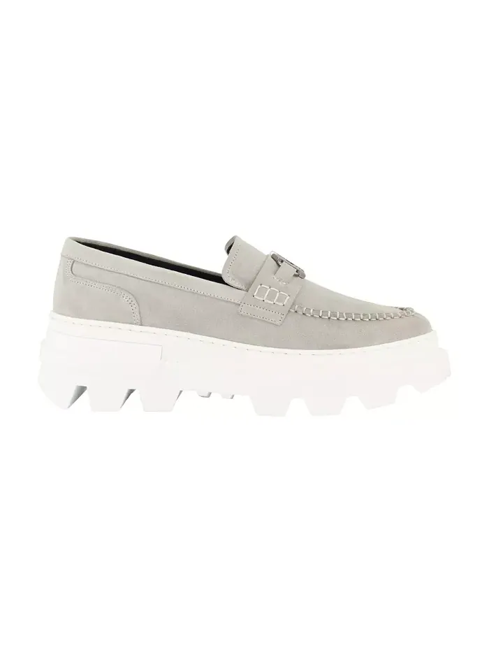 Мужские мокасины KL Bit из замши White Label KARL LAGERFELD PARIS — изображение 6 из 9, серый