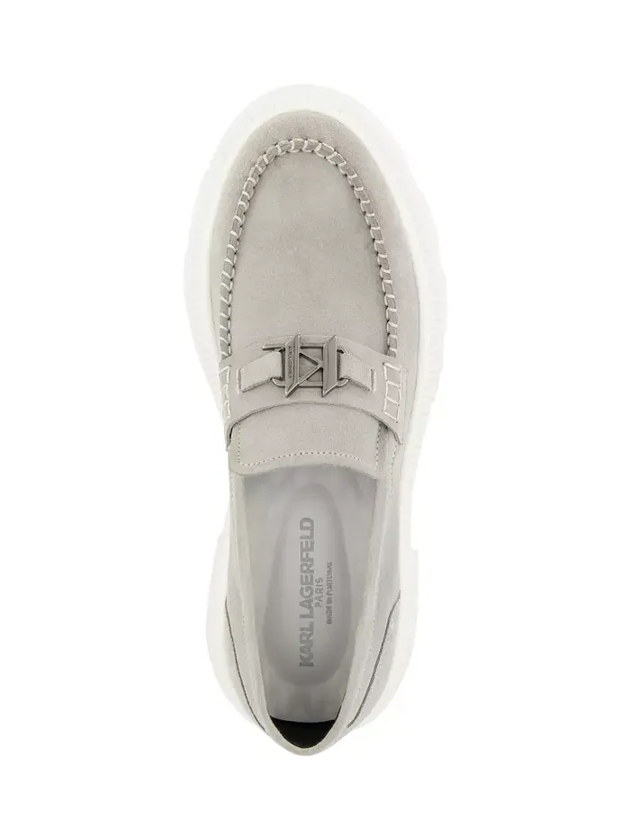 Мужские мокасины KL Bit из замши White Label KARL LAGERFELD PARIS — изображение 8 из 9, серый