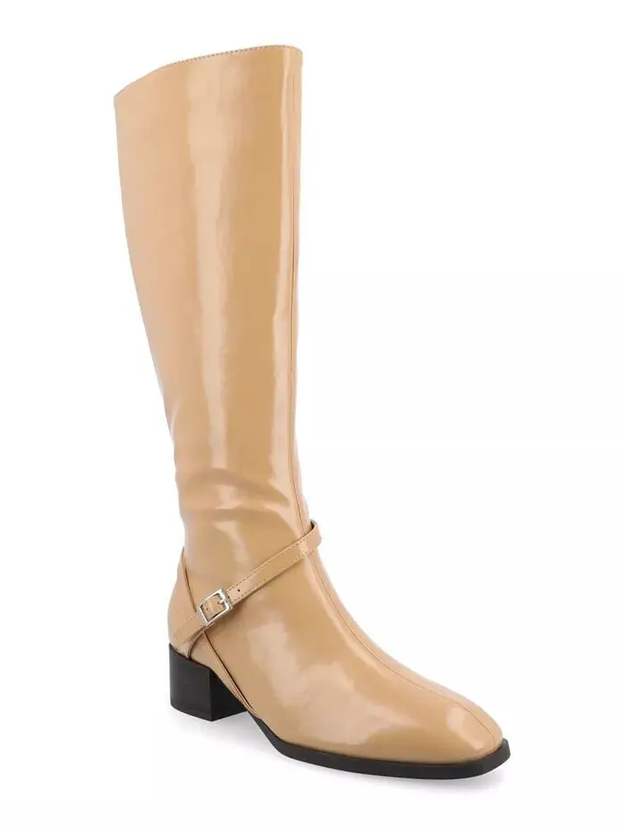 Женские сапоги для верховой езды Rhianah Wide Width Block Heel до колена Journee Collection