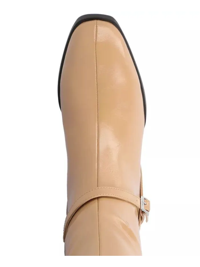 Женские сапоги для верховой езды Rhianah Wide Width Block Heel до колена Journee Collection — изображение 4 из 8, бежевый
