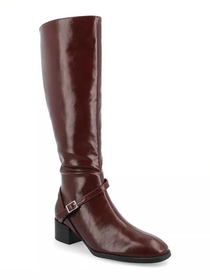 Женские сапоги для верховой езды Rhianah Wide Width Block Heel до колена Journee Collection
