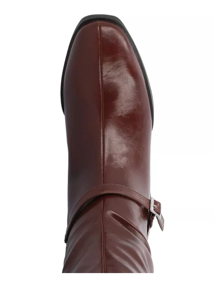 Женские сапоги для верховой езды Rhianah Wide Width Block Heel до колена Journee Collection — изображение 4 из 8, коричневый