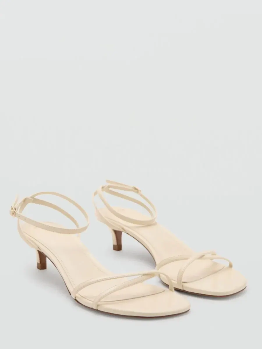 Босоножки на каблуке с перекрестными ремешками Criss-Cross Straps Sandals MANGO — изображение 6 из 8, красный