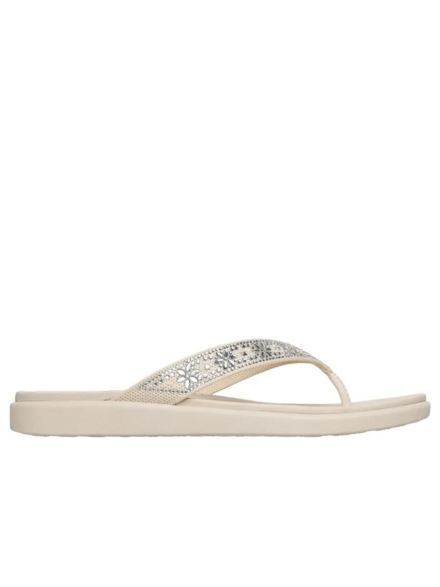 Женские сандалии-шлепанцы Meditation Luxe - Sunny Glow от Finish Line Skechers — изображение 2 из 6, белый