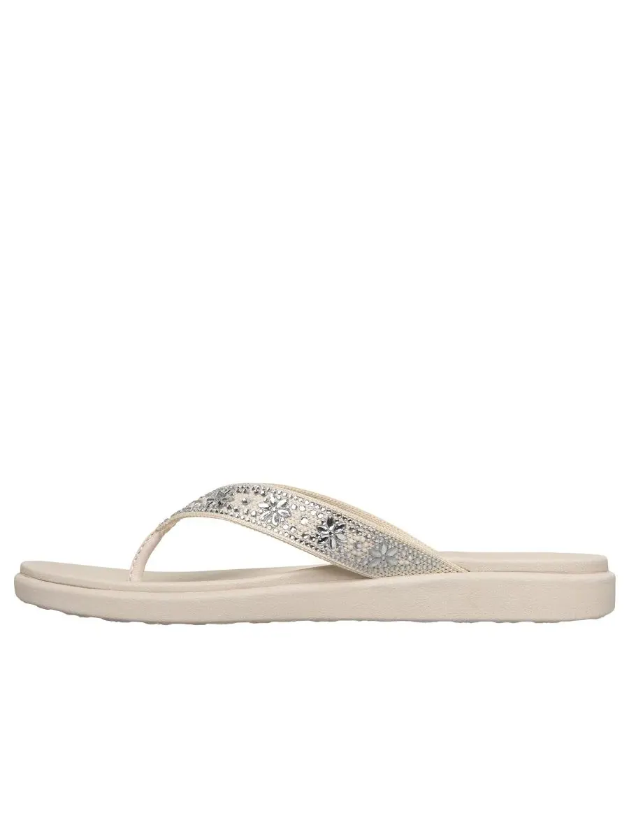 Женские сандалии-шлепанцы Meditation Luxe - Sunny Glow от Finish Line Skechers — изображение 3 из 6, белый