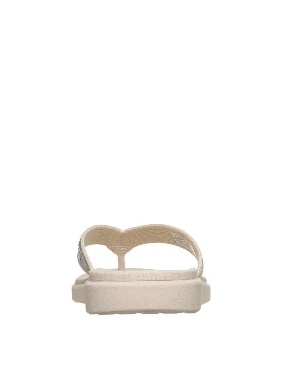 Женские сандалии-шлепанцы Meditation Luxe - Sunny Glow от Finish Line Skechers — изображение 4 из 6, белый