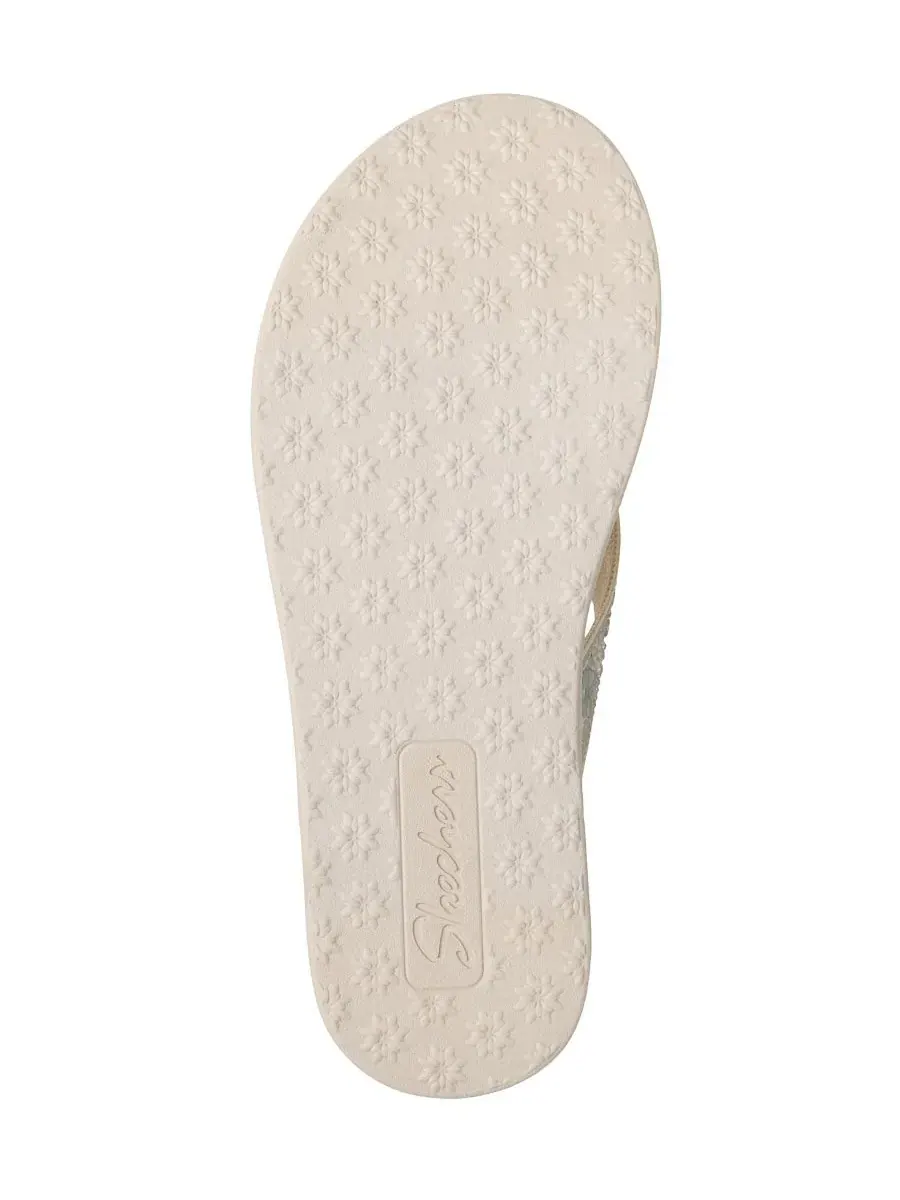 Женские сандалии-шлепанцы Meditation Luxe - Sunny Glow от Finish Line Skechers — изображение 6 из 6, белый