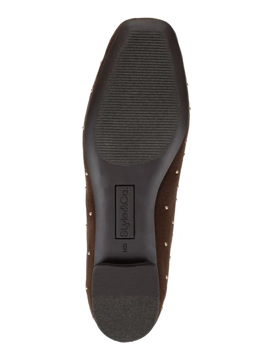 Женские туфли-лодочки Brookee Slip-On Studded Flats Style & Co — изображение 5 из 5, кофейный
