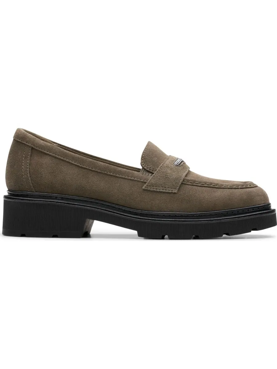 Лоферы женские Clarks Lauryl Step, замша — изображение 2 из 10, темный оливковый