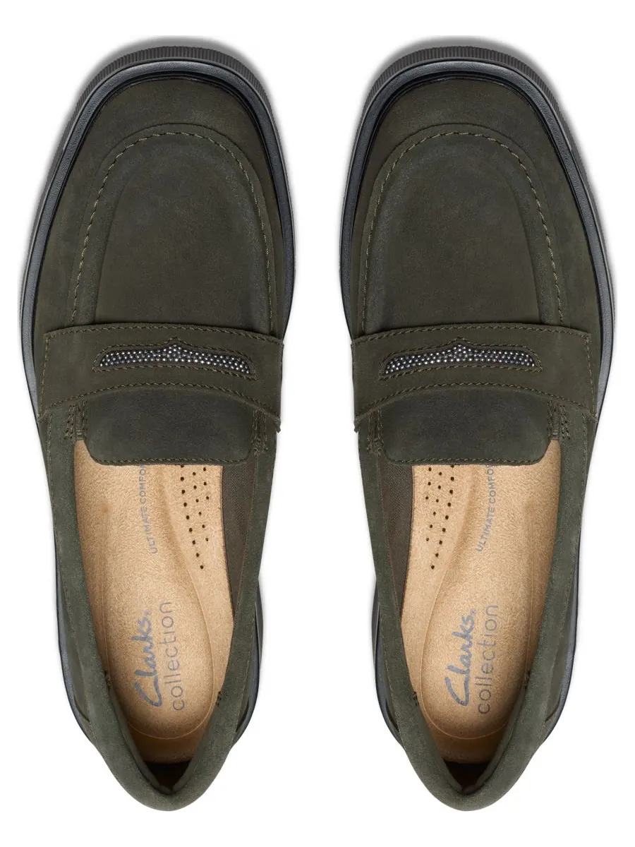 Лоферы женские Clarks Lauryl Step, замша — изображение 4 из 10, темный оливковый