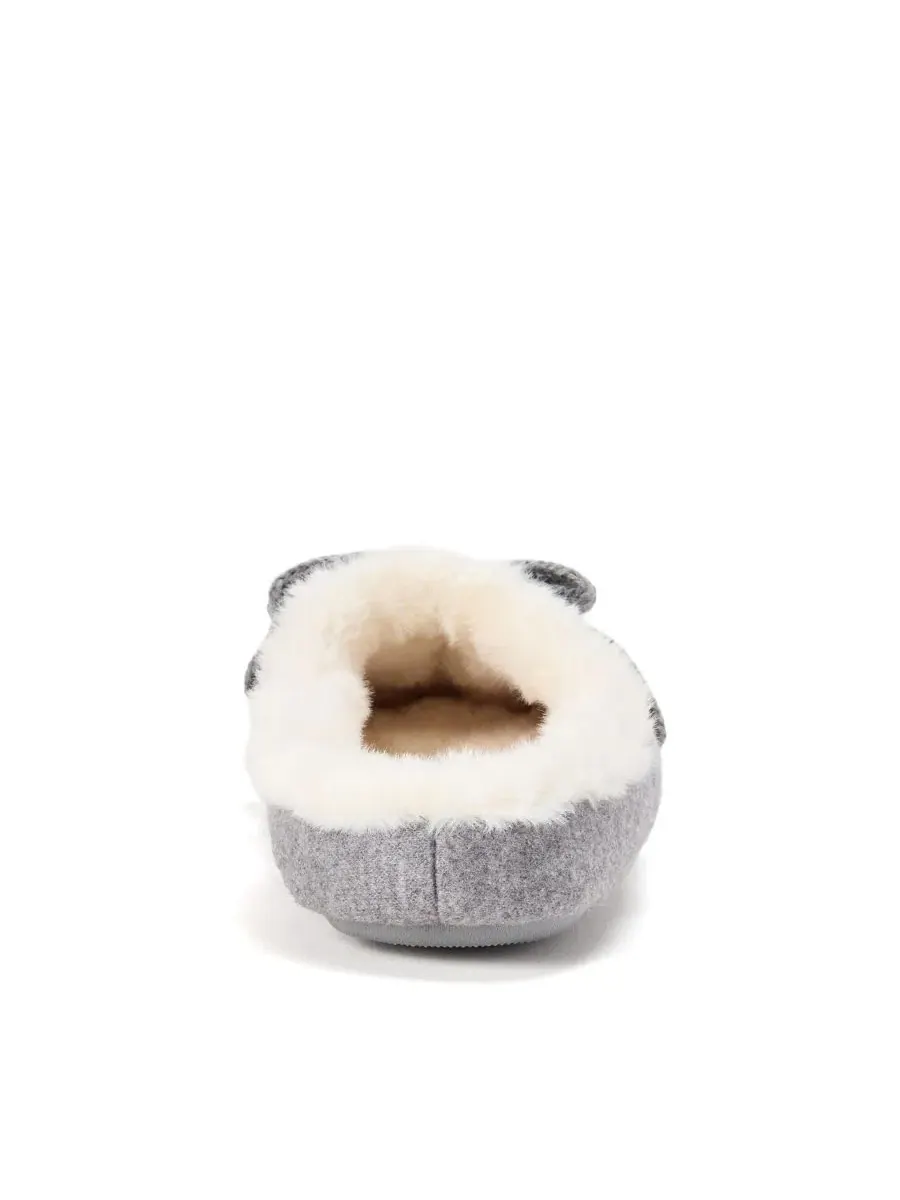 Домашние тапочки-клоги Josie Knit Clog Slipper with Bow Dearfoams — изображение 3 из 9, светлый серый