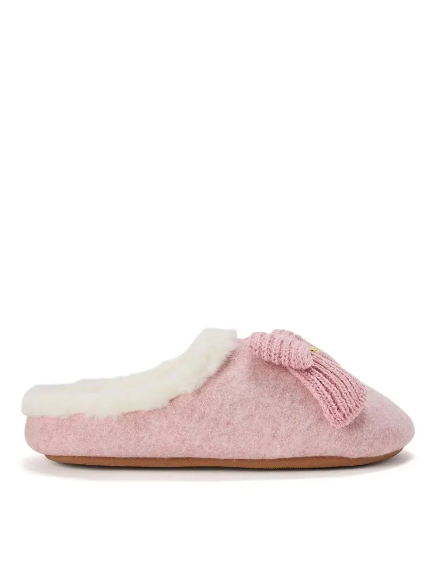 Женские тапочки-клоги Josie Knit Clog Slipper с бантом Dearfoams — изображение 2 из 9, мавент