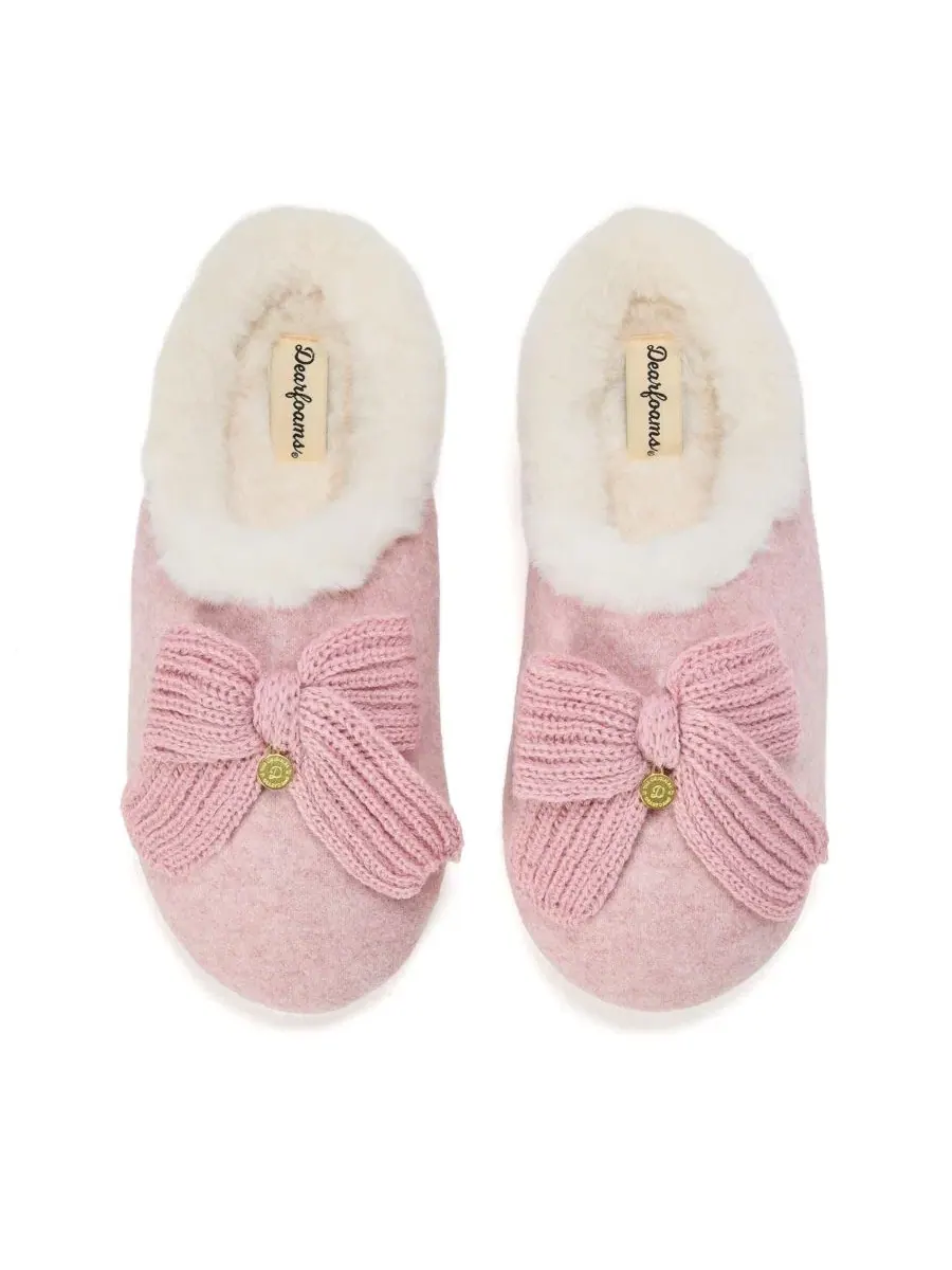 Женские тапочки-клоги Josie Knit Clog Slipper с бантом Dearfoams — изображение 4 из 9, мавент