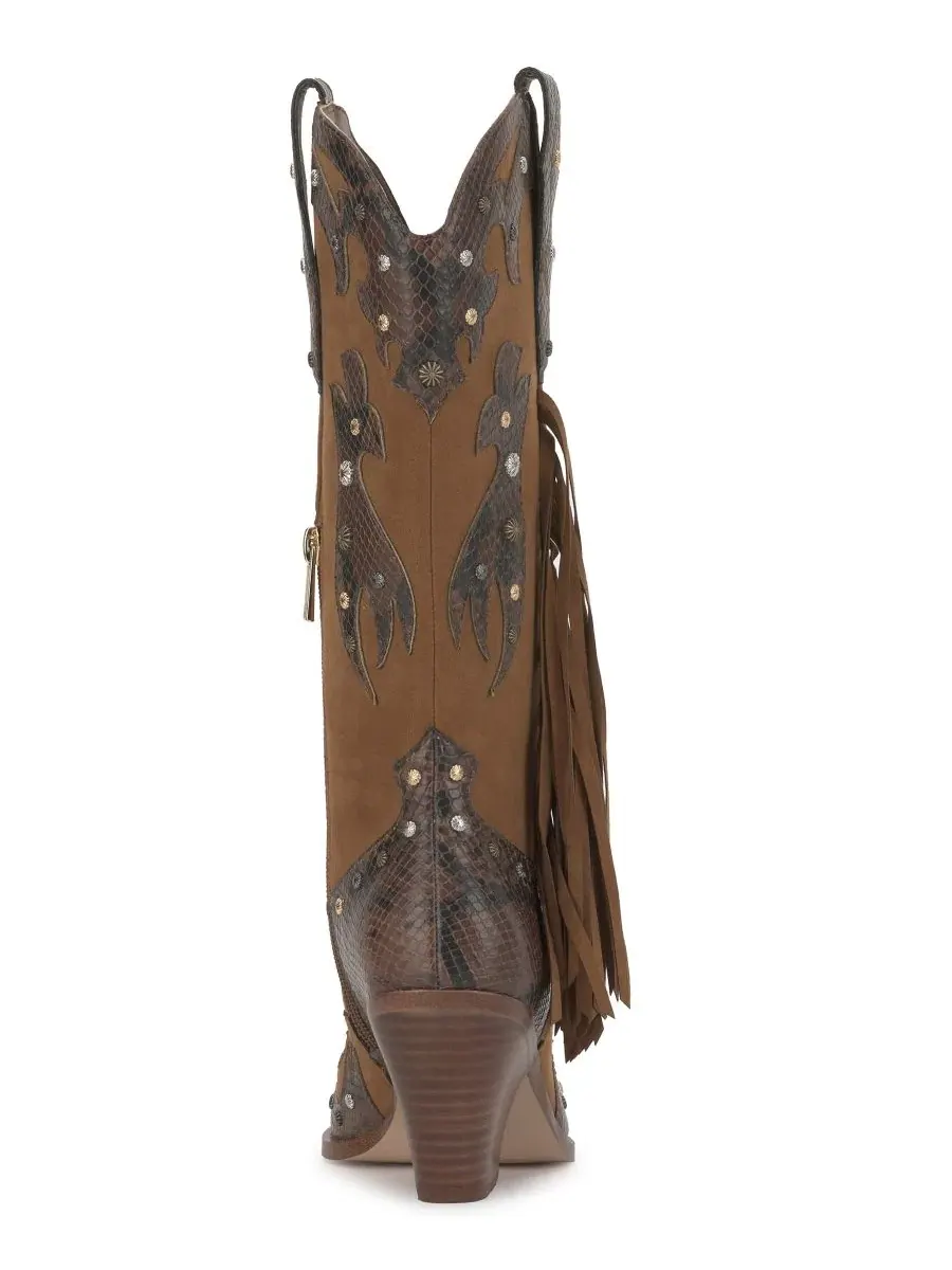 Женские ковбойские сапоги Piarin Tall Fringe Western Jessica Simpson, Light Hickory Suede — изображение 3 из 5
