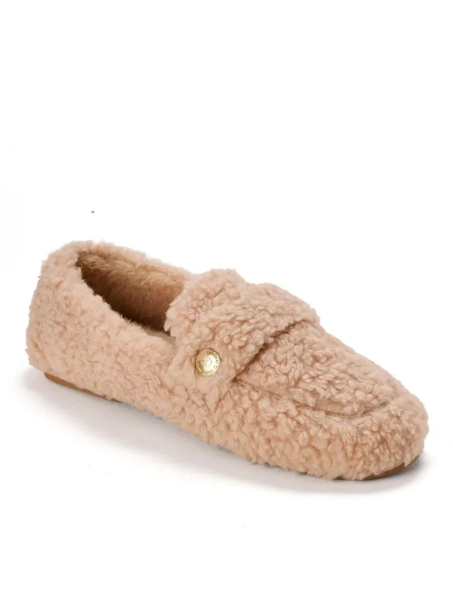 Женские тапочки-лоферы Madeline Luxe Teddy Latte Dearfoams