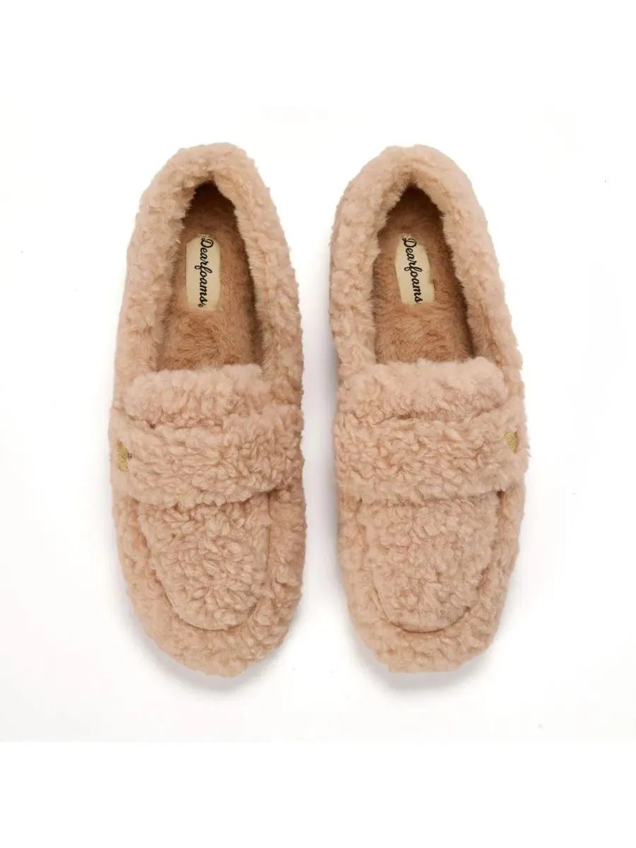 Женские тапочки-лоферы Madeline Luxe Teddy Latte Dearfoams — изображение 4 из 8, бежевый