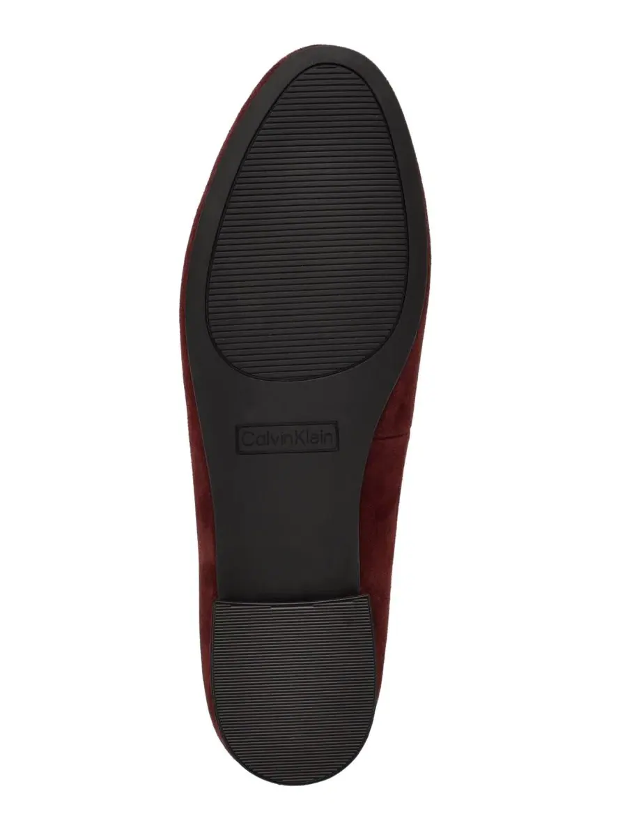Балетки Calvin Klein Cyrie Suede на низком каблуке — изображение 5 из 5, винный