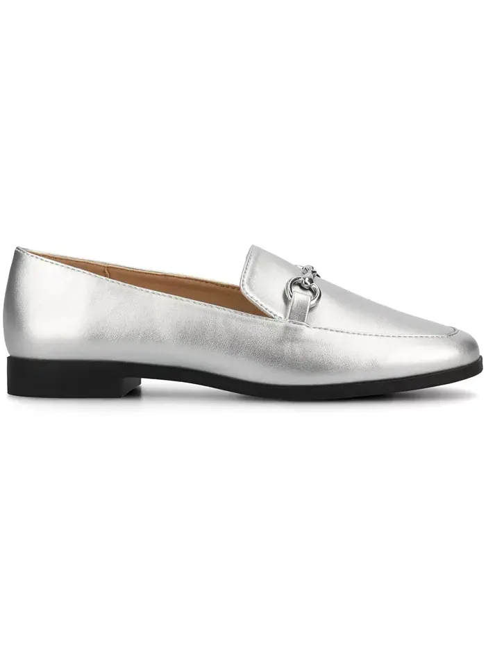 Женские лоферы Lacie Slide Op с зауженным носком Journee Collection — изображение 2 из 6, серебряный