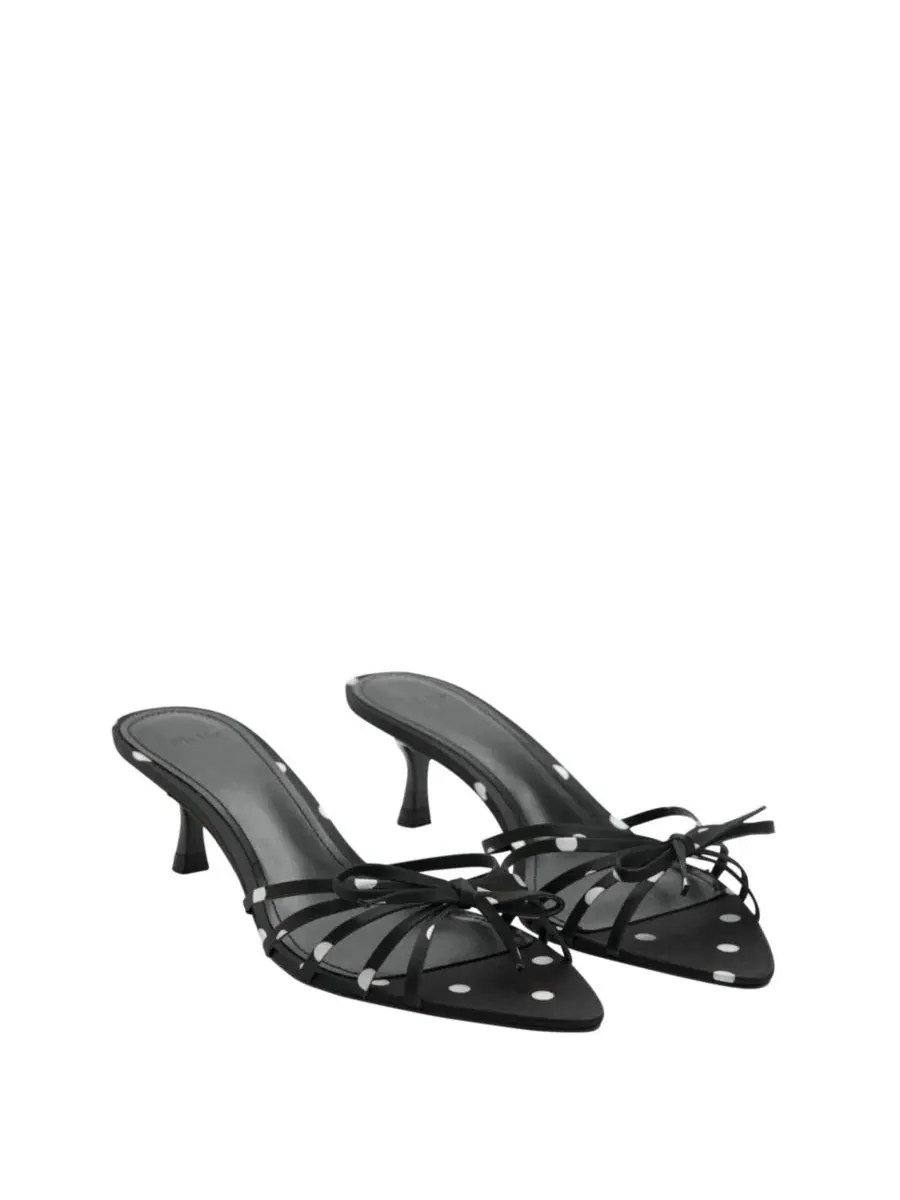 Босоножки на каблуке с бантом, Polka-Dot Heeled Sandals MANGO
