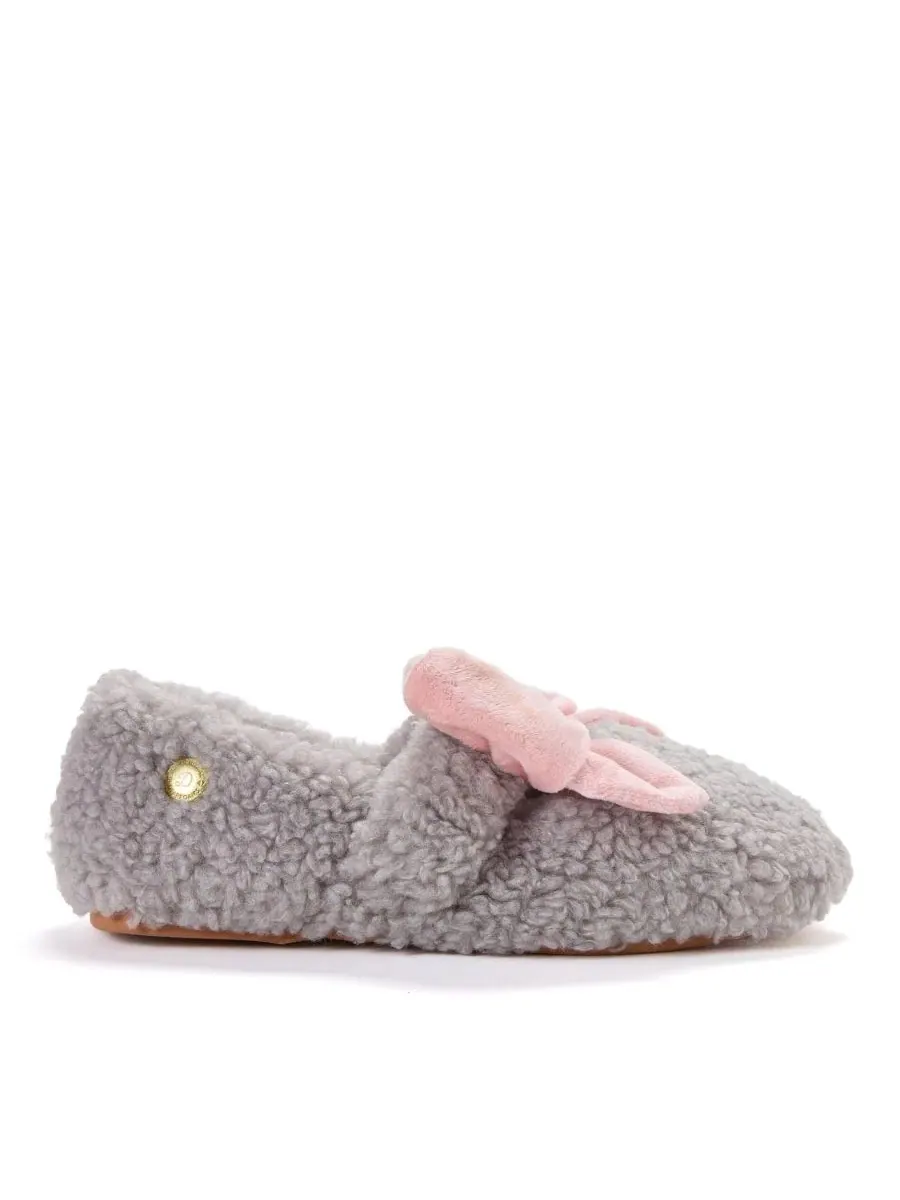 Женские тапочки Pennie Maryjane с бантом Dearfoams — изображение 2 из 8, серый