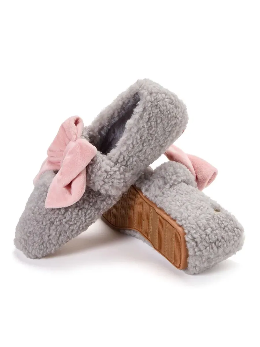 Женские тапочки Pennie Maryjane с бантом Dearfoams — изображение 8 из 8, серый
