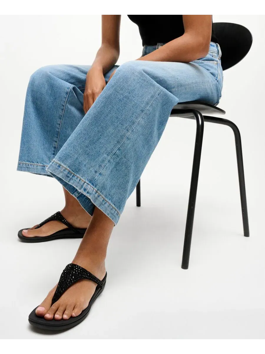Сандалии-клины с кристаллами Solay Mixed-Crystal Wedge FitFlop — изображение 5 из 6, черный
