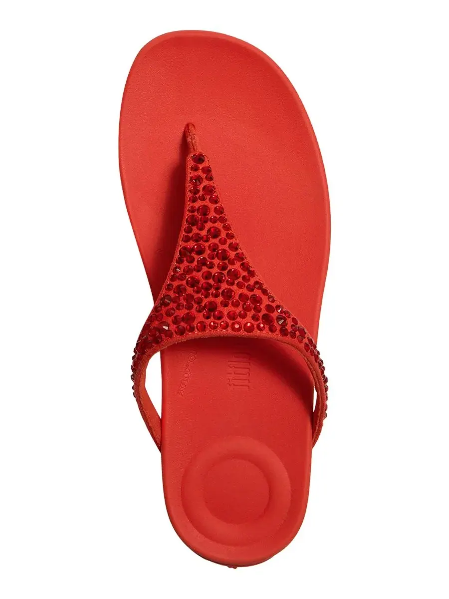 Сандалии-клины с кристаллами Solay Mixed-Crystal Wedge Sandals FitFlop, Cherry Tomato — изображение 3 из 6