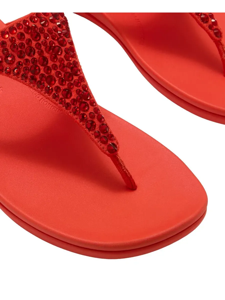 Сандалии-клины с кристаллами Solay Mixed-Crystal Wedge Sandals FitFlop, Cherry Tomato — изображение 4 из 6