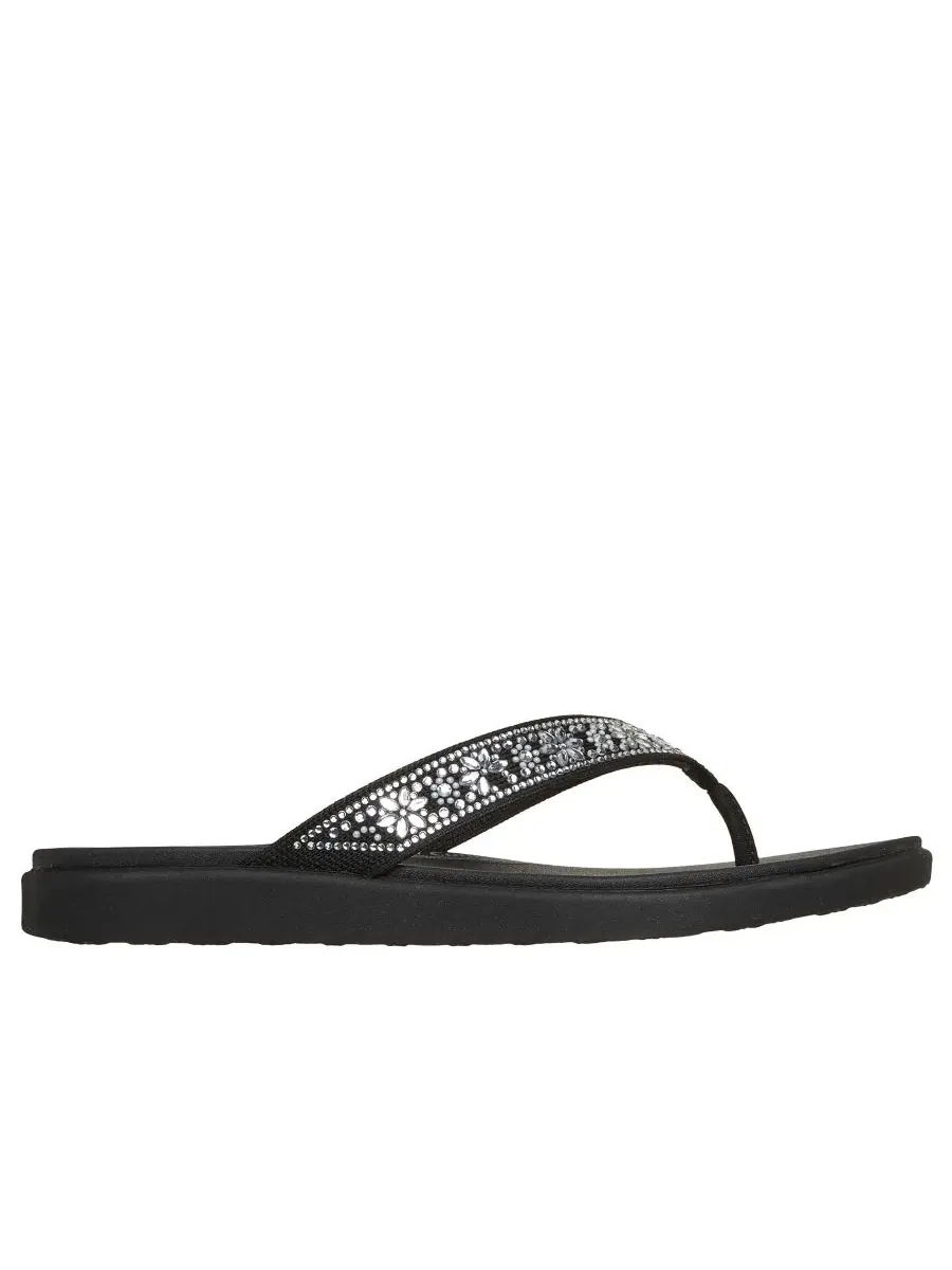 Женские сандалии-шлепанцы Meditation Luxe - Sunny Glow от Finish Line Skechers — изображение 2 из 6, черный