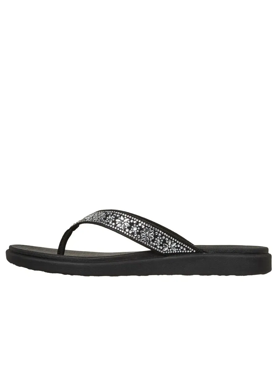 Женские сандалии-шлепанцы Meditation Luxe - Sunny Glow от Finish Line Skechers — изображение 3 из 6, черный