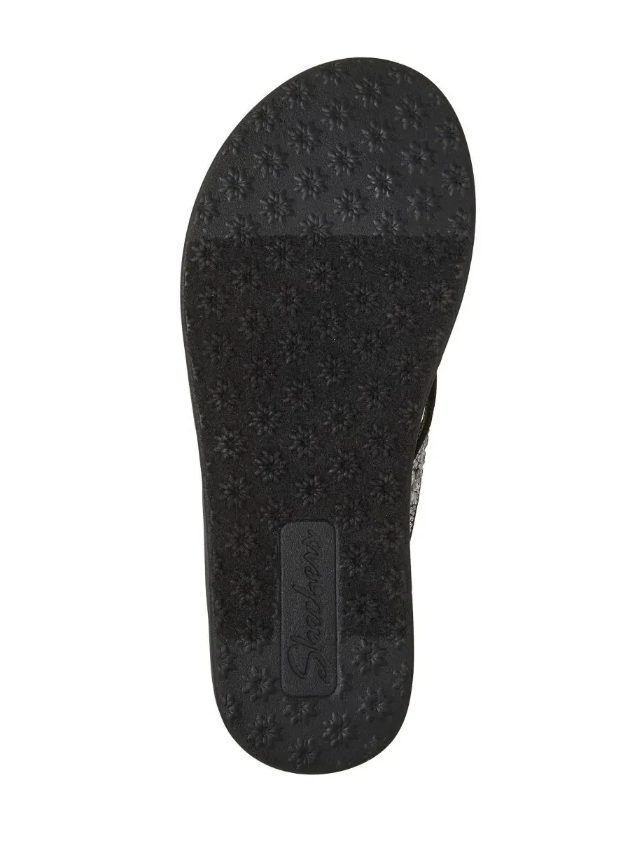Женские сандалии-шлепанцы Meditation Luxe - Sunny Glow от Finish Line Skechers — изображение 6 из 6, черный